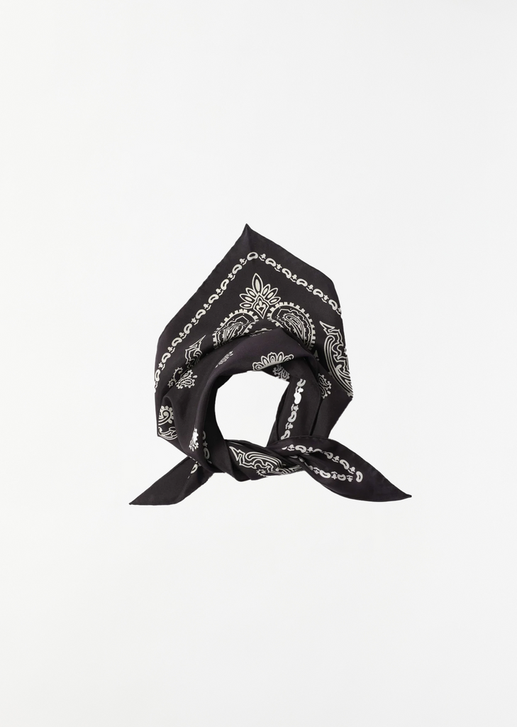 Graphic Bandana Scarf — Black / Stone