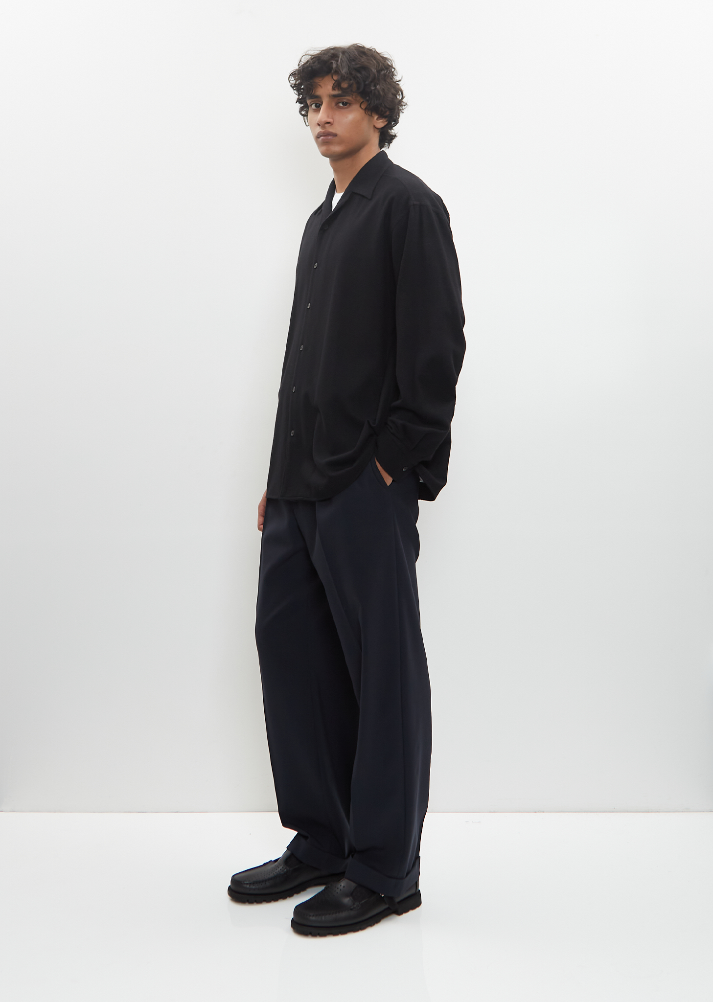 Airy Smooth Cashmere Shirt Blouson – La Garçonne Airy Smooth Cashmere Shirt Blouson – La Garçonne