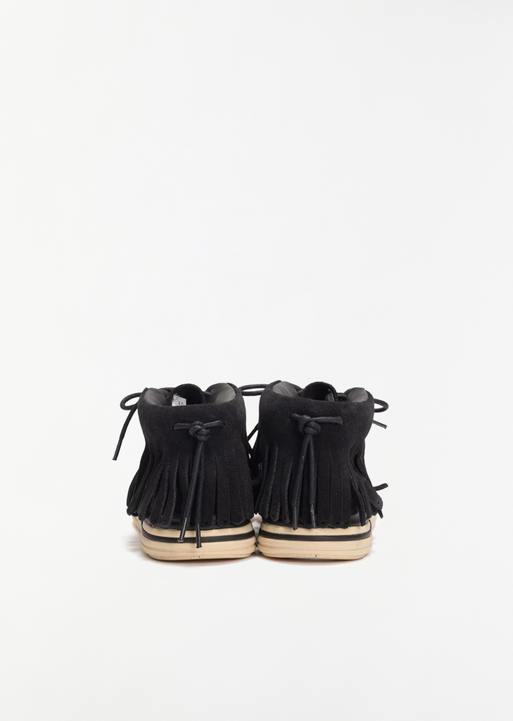 Suede Lace-Up Boots — Black