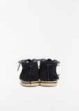 Suede Lace-Up Boots — Black