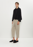 Linen Cashmere Short Open Jacket — Black
