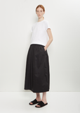 Cotton Gathered Skirt — Black