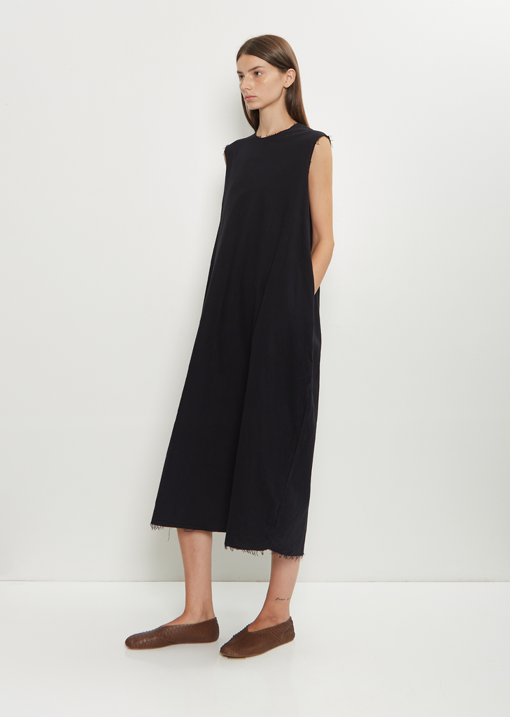 Sleeve Scarf Sleeveless Cotton Dress