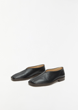 Flat Piped Slippers — Black