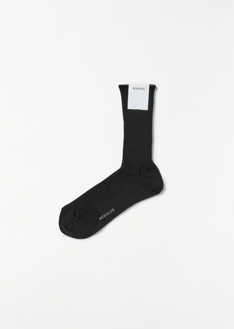 Giza Cotton High Gauge Socks — Black