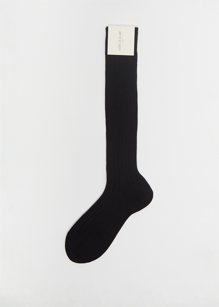 Cotton Bio College Socks — Black