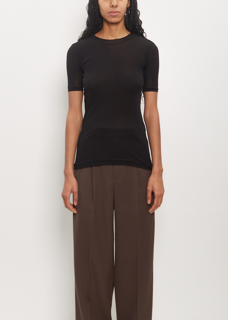 Super High Gauge Sheer Rib Tee — Black