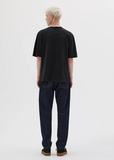 Cotton Linen Simple T-Shirt  — Black