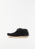 Suede Lace-Up Boots — Black