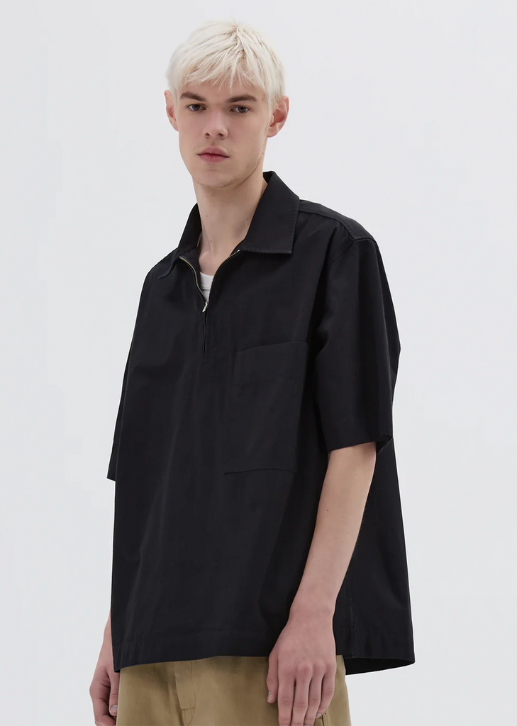 Cotton Half Zip Pull On Shirt