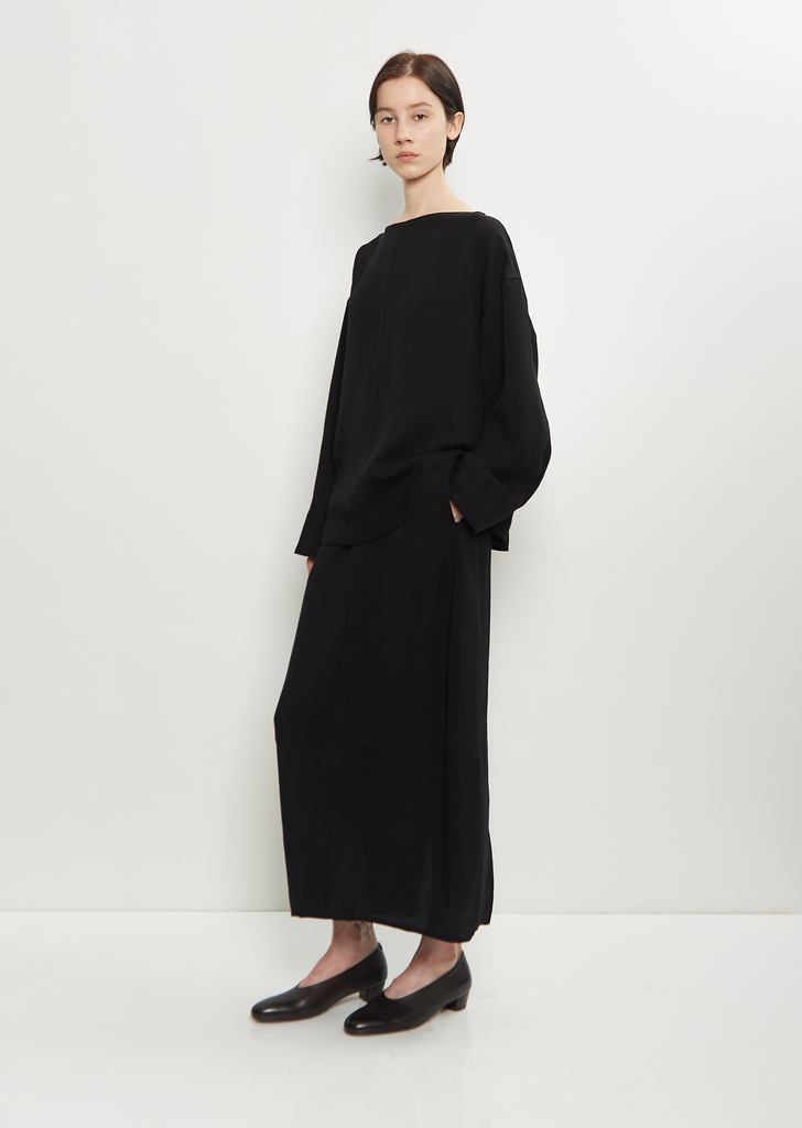 Lory Twill Boat Neck Boxy Top