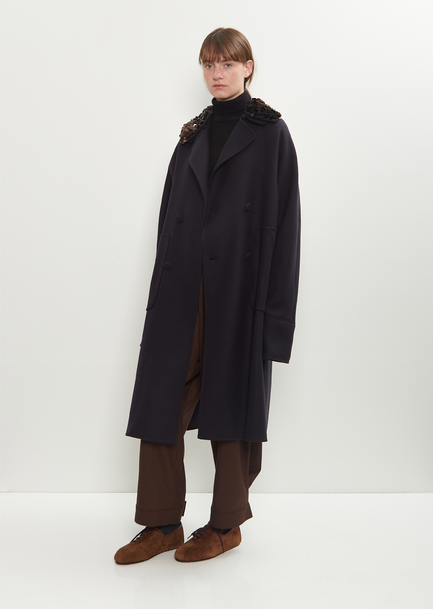 Double Wool Sequins Coat – La Garçonne