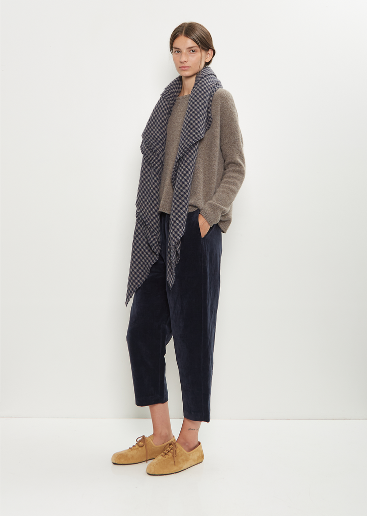 Cashmere Big Square Stole — Blue Rope