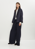 Wool Flanella Reversible Silk Jacket — Midnight