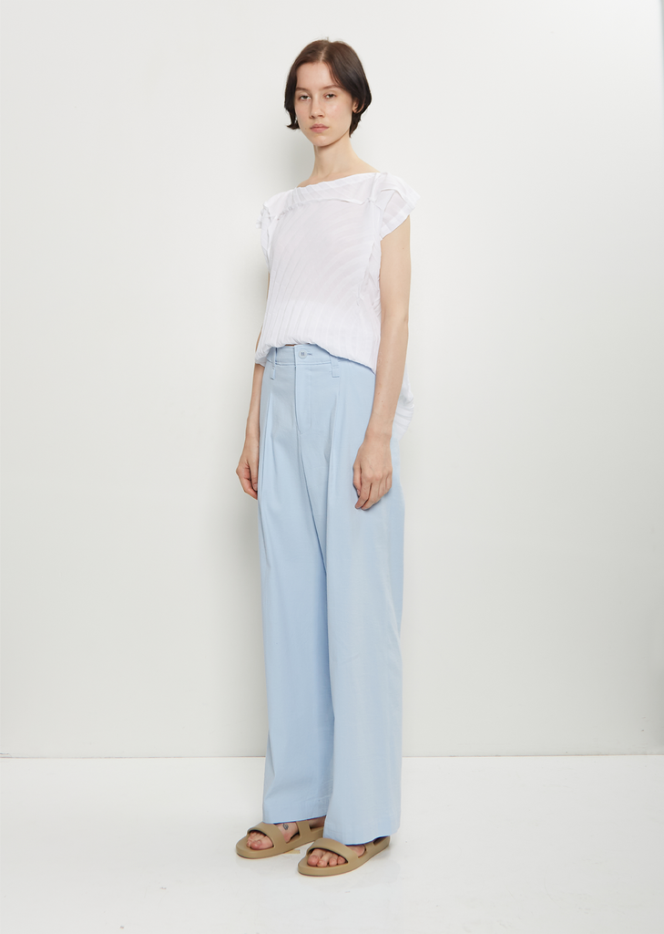 Washi Paper Wide Leg Pants — Light Blue