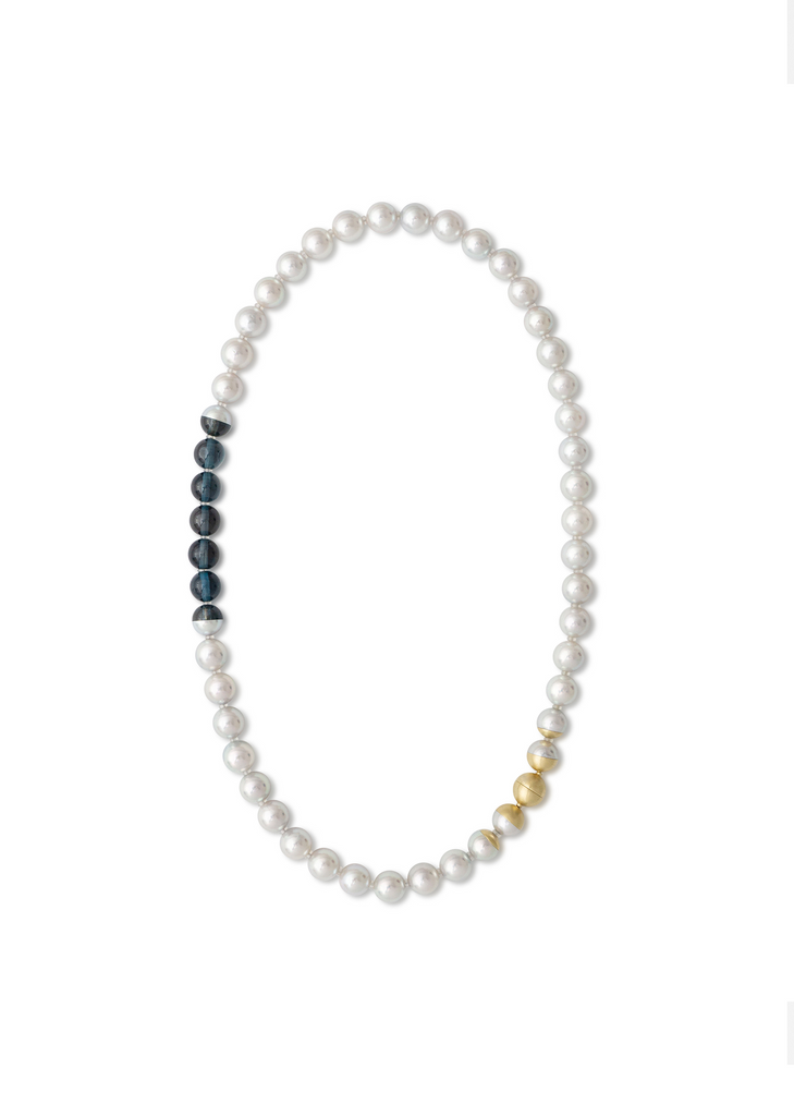 Section Blue Topaz Pearl Necklace