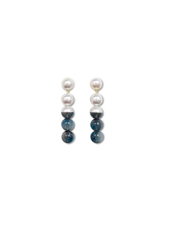 Section Blue Topaz Pearl Earrings