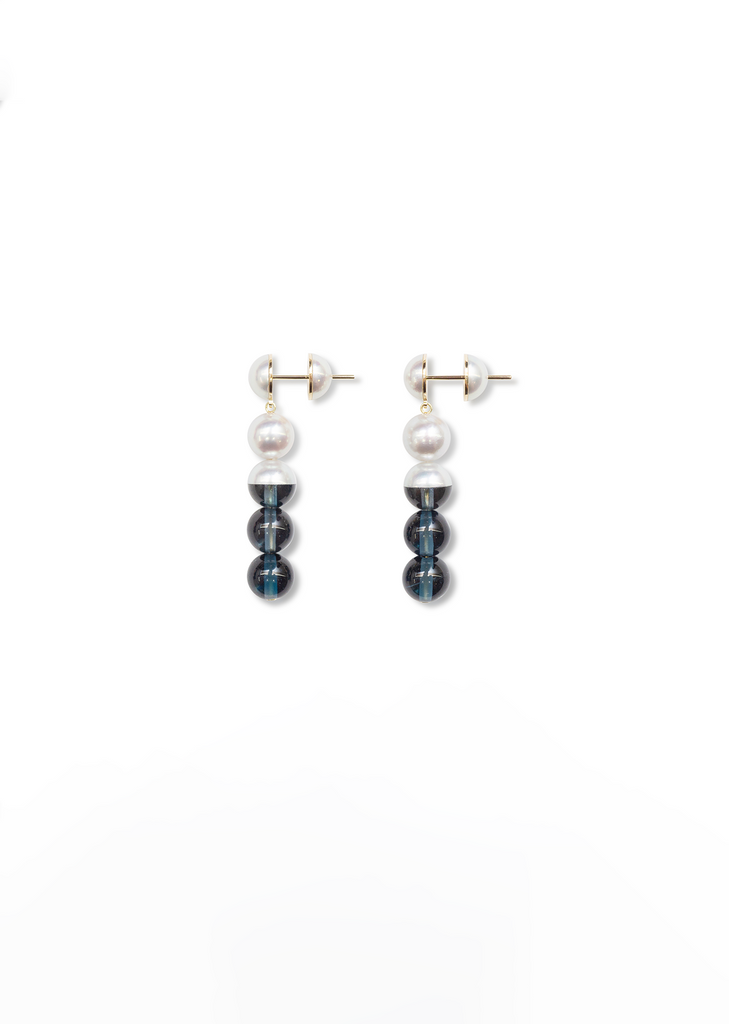 Section Blue Topaz Pearl Earrings