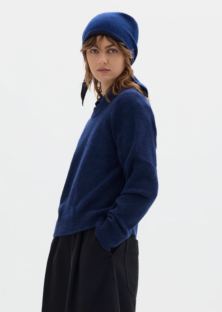 Lambswool Tipped Scout Scarf — Cobalt