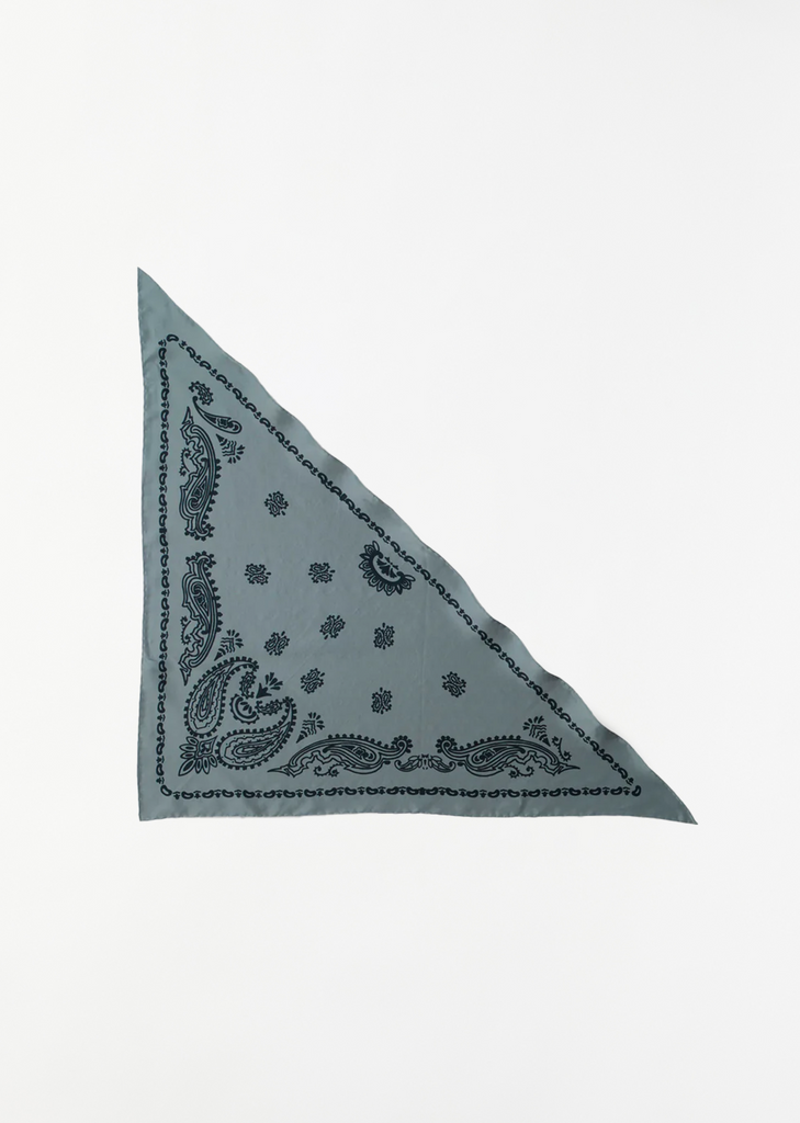 Graphic Bandana Scarf — Dusty Blue / Black