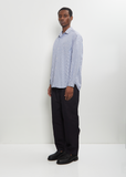 Cotton Linen Pull On Trousers — Navy