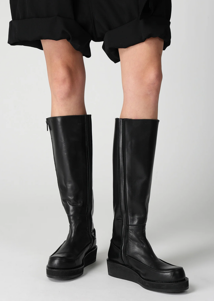 Platfoam Leather Long Boots