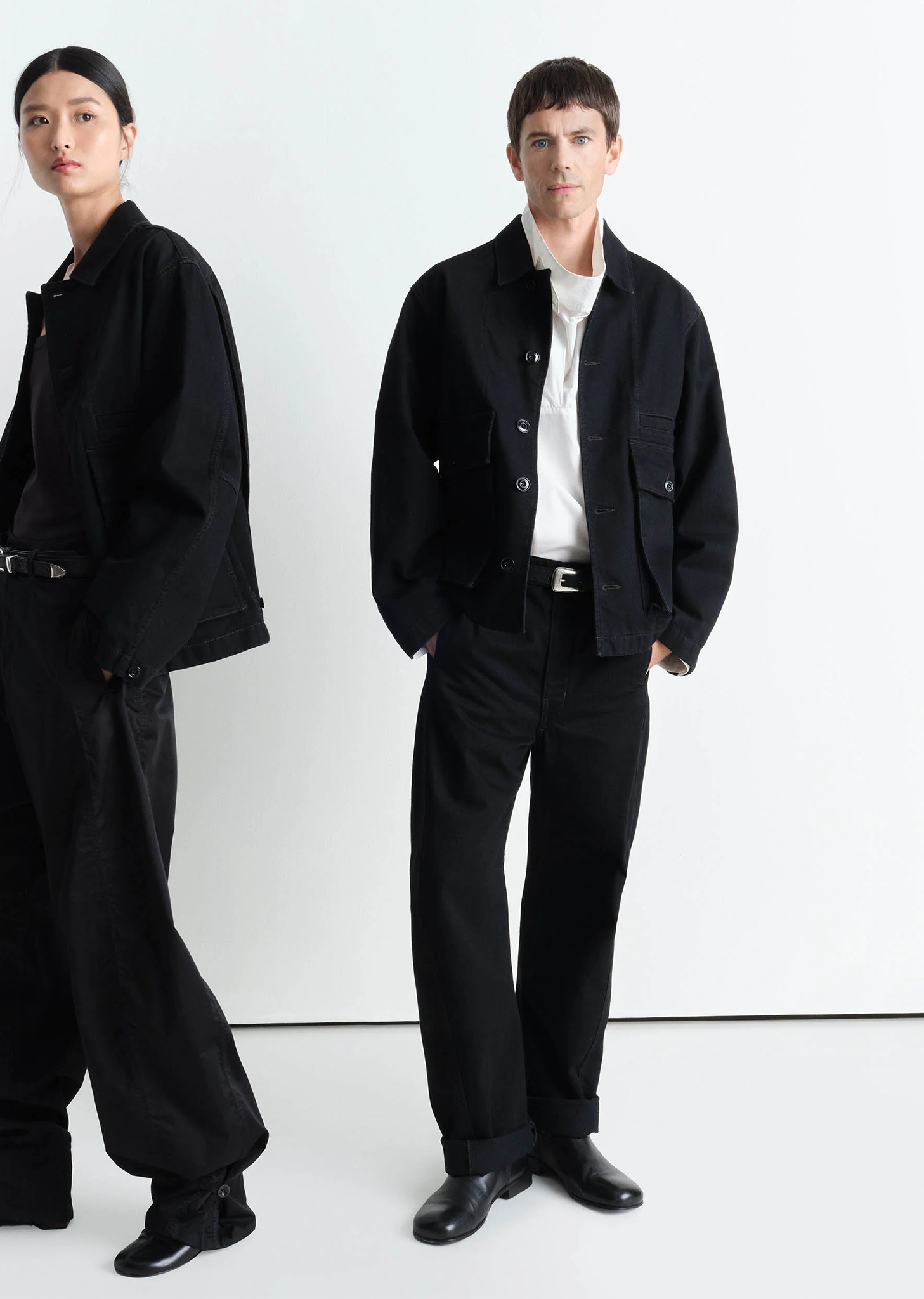 Cotton Denim Boxy Jacket — Black – La Garçonne Cotton Denim Boxy Jacket — Black – La Garçonne