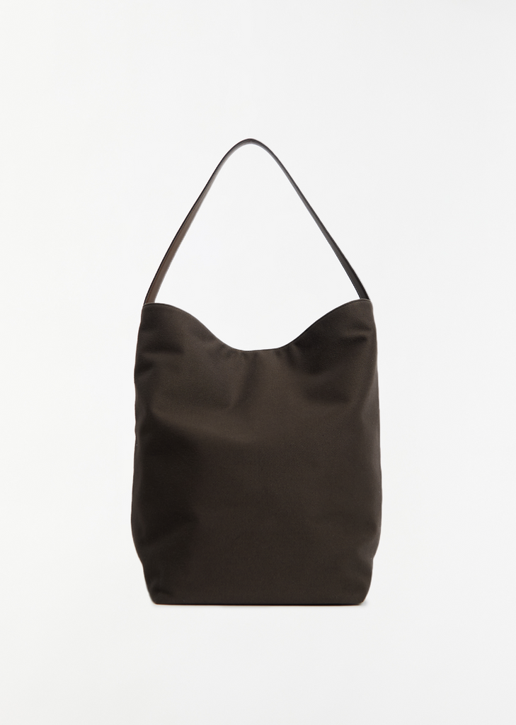 Large Canvas N/S Tote — Brown