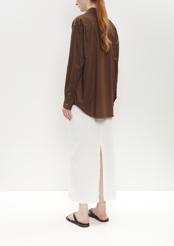 Washed Finx Typewriter Shirt — Dark Brown – La Garçonne Washed Finx Typewriter Shirt — Dark Brown – La Garçonne