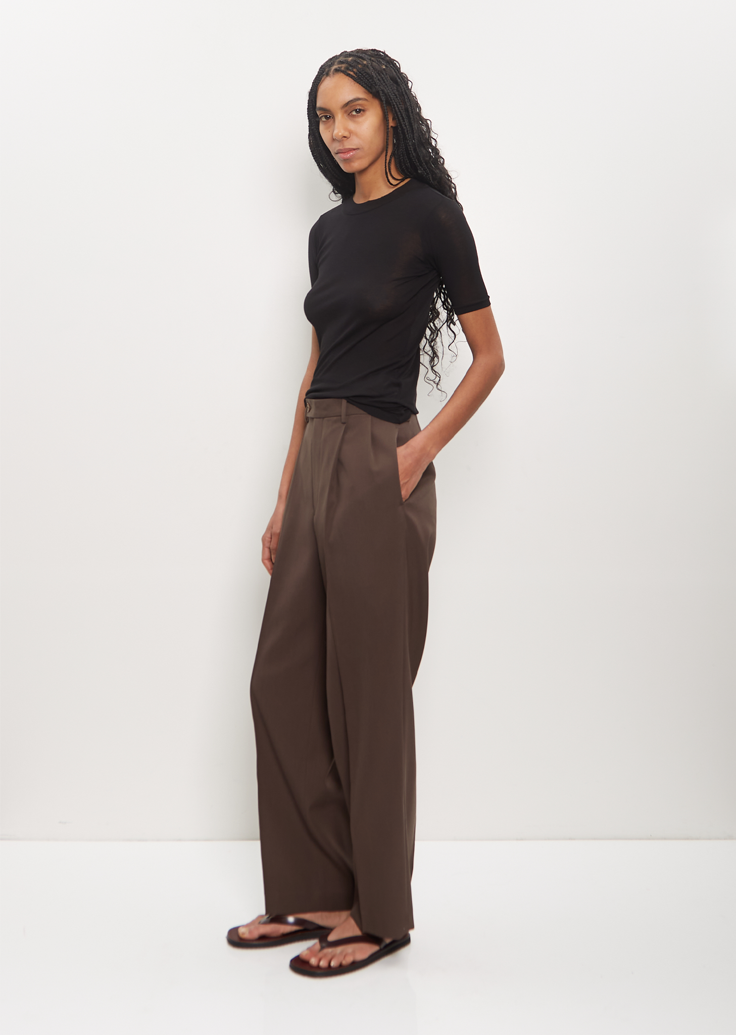 LIGHT WOOL MAX GABARDINE SLACKSサイズ4 Light Wool Max Gabardine Slacks – La Garçonne