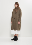Feather Cashmere Classic Check Stole — Brown