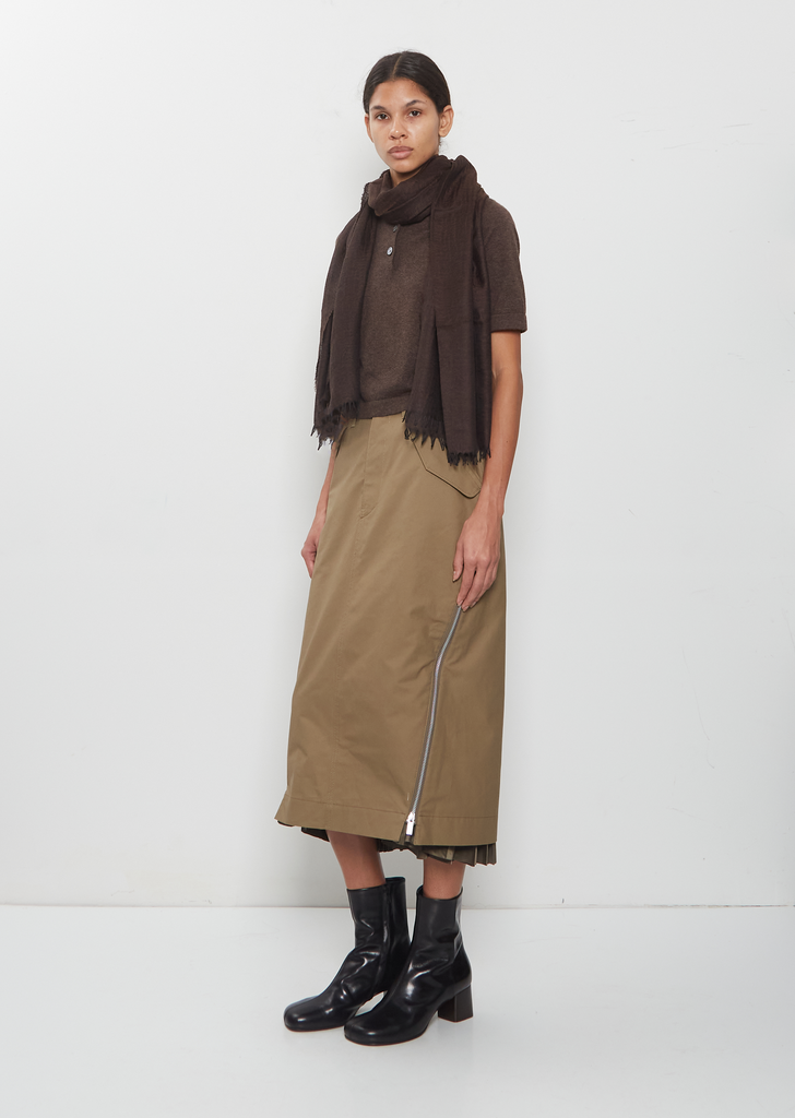 Staffa Cashmere Silk Solid Scarf — Dark Cacoa