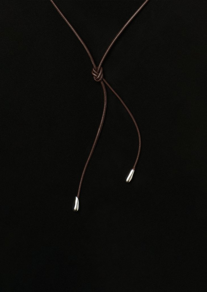 Elegant Shoelace Choker — Brown