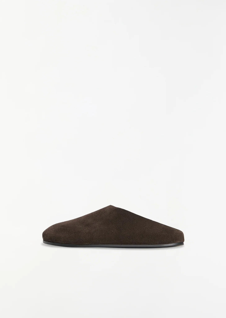 Hudson Leather Slide — Lacquer Brown