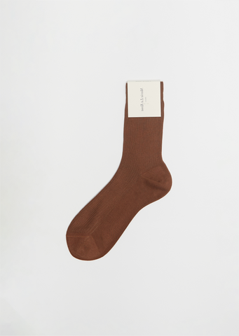 Silk Blend One Ribbed Socks — Cocco