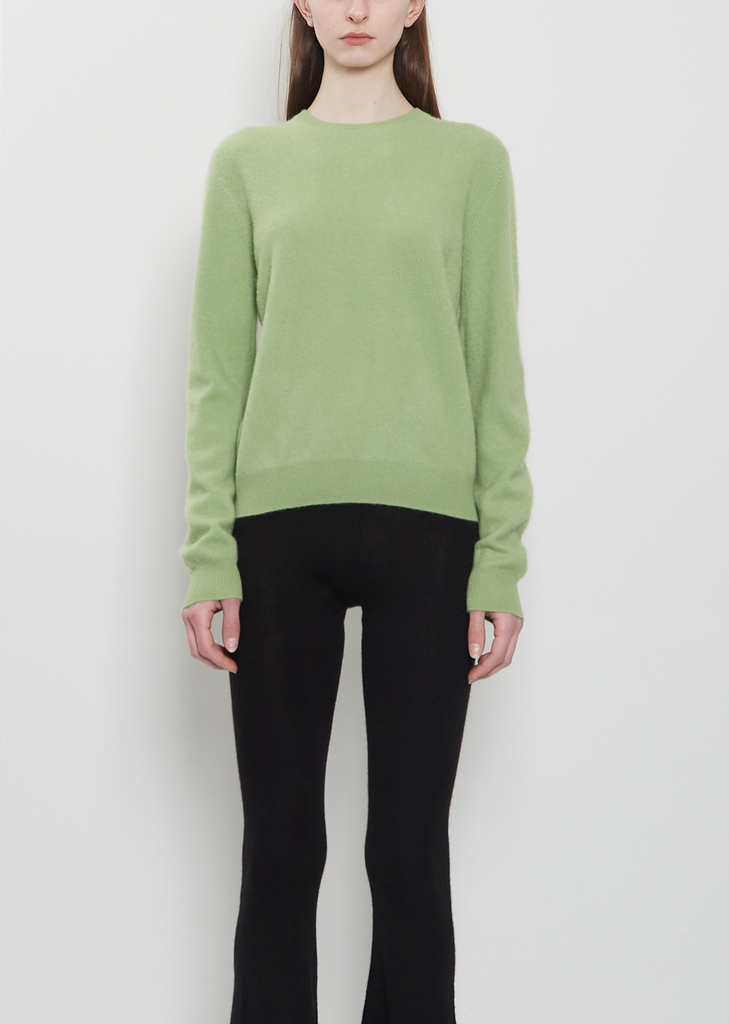 Mini R-Neck Cashmere Sweater Mono — Green