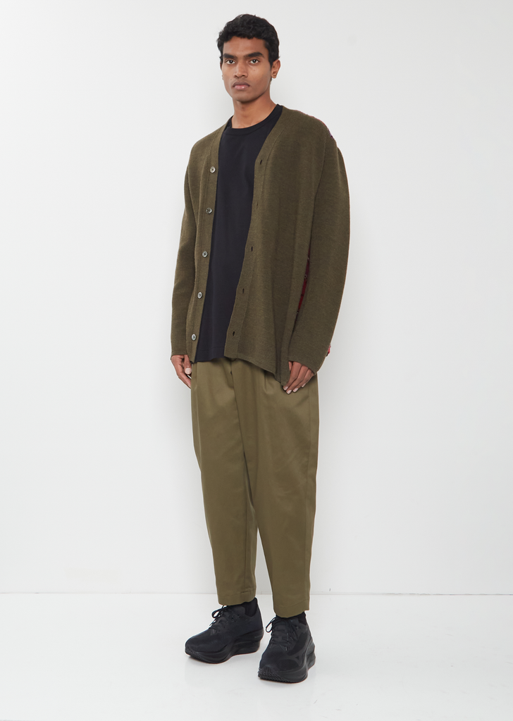 Contrasting Back Asymmetrical Cardigan