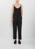 Wool Flannel Carrot Pants — Black