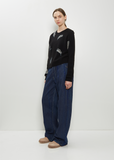 Cashmere Seamless Cropped Pullover — Black