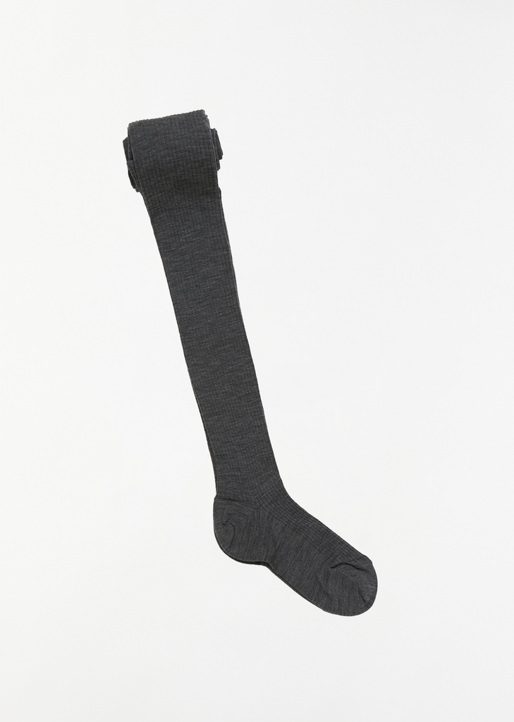 Ribbed Tights — Charcoal