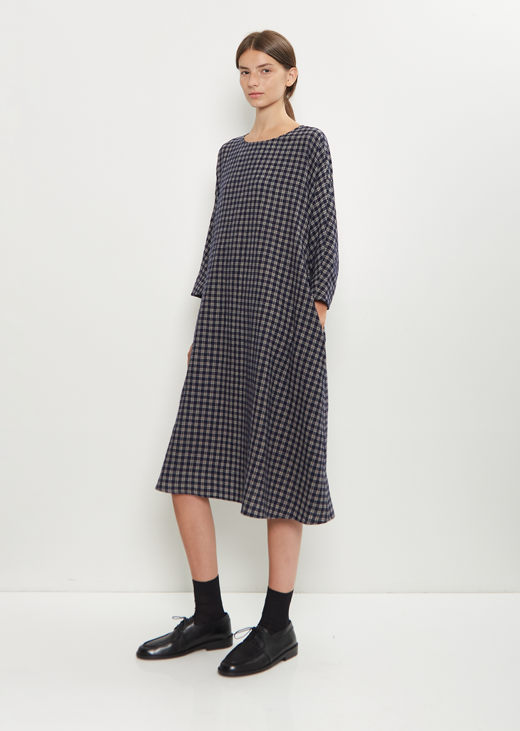 Wool Micro Tartan Tunic Dress