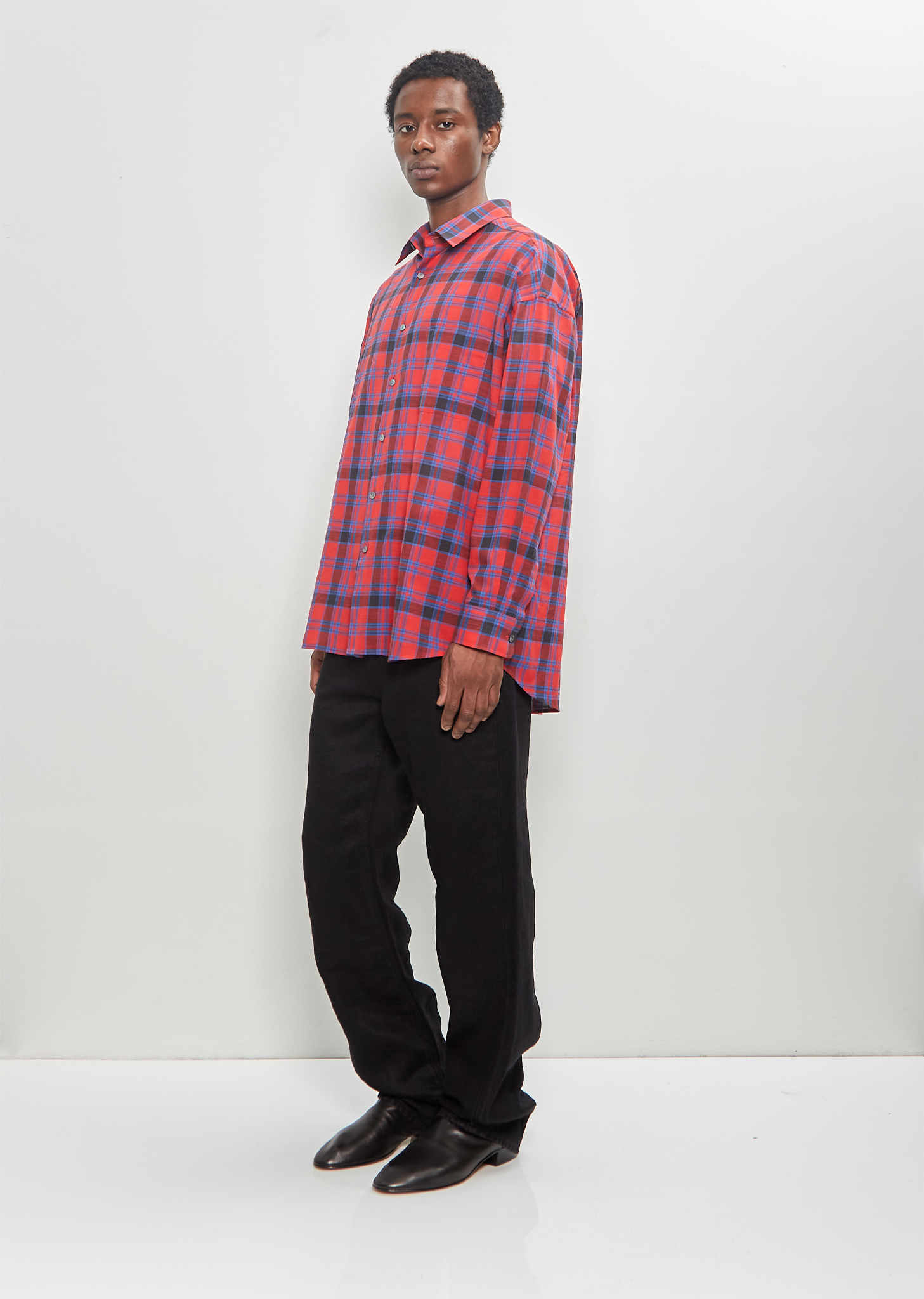 red blue dress shirt Red and Blue Large Gingham Shirt