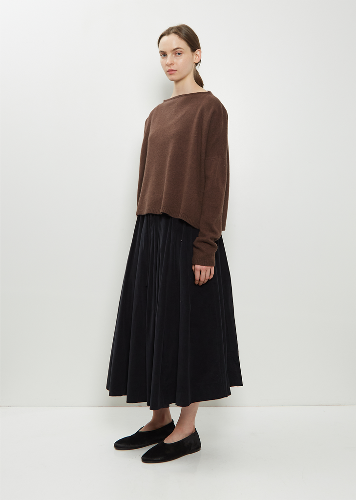 Cashmere Boatneck Sweater — Chestnut
