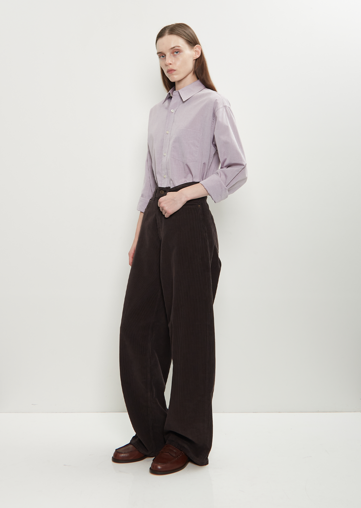 Cotton Corduroy Roomy Jean — Chocolate