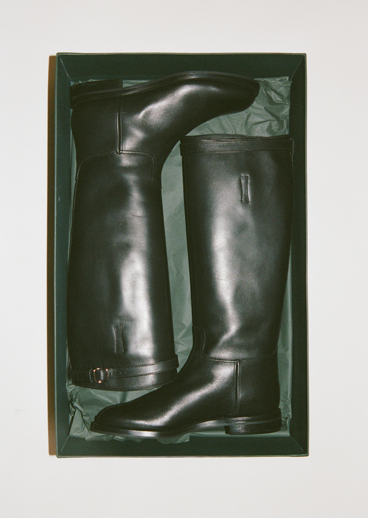 Michelle Polished Leather Boot — Black