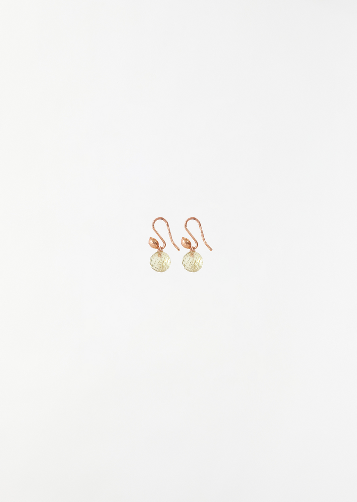 Citrine Facetted Sphere Earrings