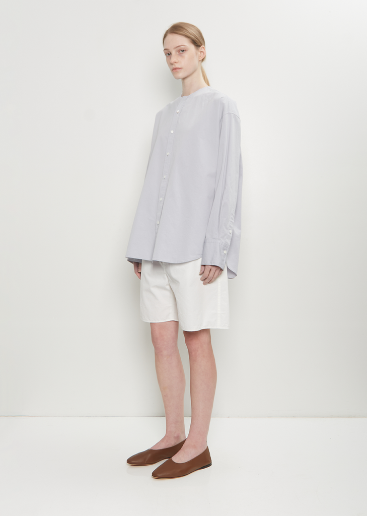 Collarless Button Up Shirt