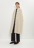 Wool Cotton Collarless Coat