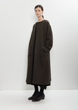 Wool Felt Collarless Coat