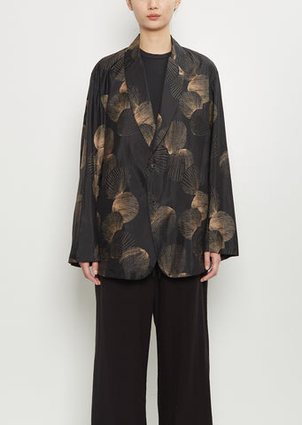 Silk Shell Shawl Collar Jacket